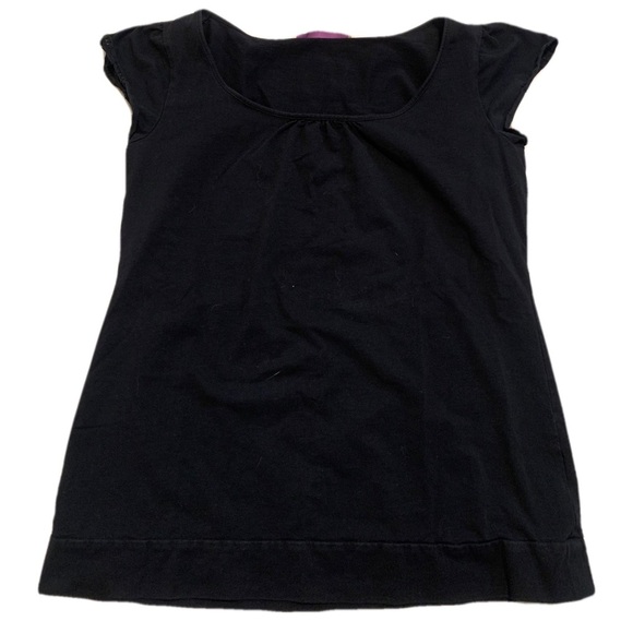 Smart Set Black Tunic Top with Cap Sleeves - Size L - Picture 1 of 5